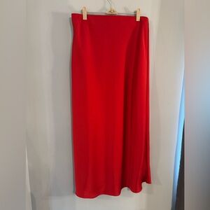Elegant Silky Engine Red Maxi Dress